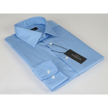 Men Mondego 100% Soft Cotton Dress Business Classic shirt B500 Blue Herringbone image 5