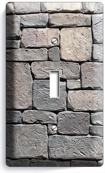 OLD MEDIEVAL CASTLE ROCK STONE WALL LIGHT SWITCH 1 GANG PLATE ROOM HOME HD DECOR