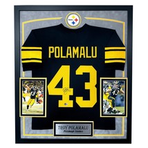 Troy Polamalu Autographed Pittsburgh Steelers Black Jersey Framed BAS Signed - £1,270.37 GBP