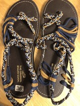 Women’s Free Way Braided Flat Sandals Ethnic Boho Size 36 (5.5/6) - £11.19 GBP