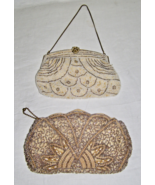 VINT. LOT OF 2 1930-1940’s  LA VEGA SM CLUTCH BEADED HANDBAGS + SMALL UN... - $28.71