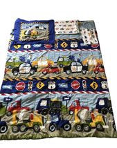 Kids Vehicle And Roadway Twin Size Comforter, Flat Sheet And 2 Pillow Cases - $18.22
