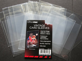 20 Loose Sleeves Ultra Pro Vintage Card Sleeves 2 3/4&quot; x 3 15/16&quot; Tradin... - £2.39 GBP