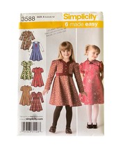 Simplicity Girls Dress Pattern 3588 6 Easy Size 3 4 5 6 7 8 Sewing New U... - €4,26 EUR