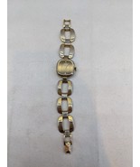 Vintage Alsta 17 Jewels Watch Women Gold Tone Gold Dial Bangle (Q) - $17.99