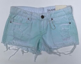 NEW BLANKNYC The Little Queenie Distressed Semi Fit Jean Shorts. Blue (Size 24) - £15.94 GBP