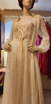 Vtg 1950s Sz M Rare IRIS Stunning Bridal Ivory Nightgown Peignoir Negligee Set - £174.09 GBP