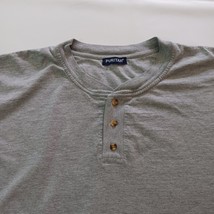 Puritan Henley Men's Gray Shirt Long Sleeve Measured Size 3XL image 4