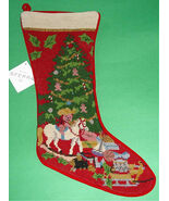Sferra Handmade Wool Needlepoint Stocking Christmas Tree/Toys New Imperf... - $2,466.36 MXN