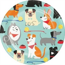 Dog Party 7 Inch Paper Plates 8 Pack Girl Boy Adult Dog Birthday Tableware - £8.32 GBP