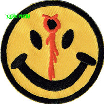 Smiley Face Bullet Hole Patch Gun Shot Biker Motorcycle Vest Have A Bad Day - £4.78 GBP