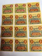 U.S. State of Ohio 12 Different Consumer Prepaid Sales Tax Receipt Stamps Used - £7.88 GBP