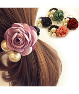[Hairband] Vintage Style Satin Rose and Pearls Hair Band for Woman/Lady ... - £6.38 GBP