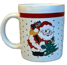 Coffee Mug Christmas Holiday Santa Clause Toy Bag Xmas Tree Vintage 8 oz... - €19,94 EUR