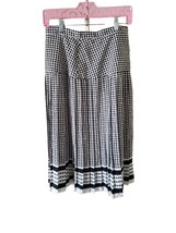 Black &amp; White Patterned Pleated Full Skirt - £10.04 GBP