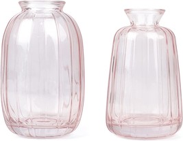 Pink Small Vases For Single Flowers, Set Of 2, For Family,, And Office Gifts. - £33.51 GBP