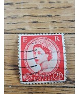 Great Britain Stamp Queen Elizabeth II 2 1/2d Used Wave Cancel 296 - $0.99