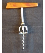 MODERN CORK SCREW w/ Wooden Handle Sleek Stylish Contemporary Wine Opener - $22.72 CAD