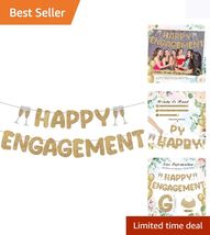 Sophisticated Pre-Strung Happy Engagement Sign – Glittery Celebration Decor - $11.83