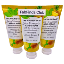 The Nourish Bar Juicy Pineapple Hand Cream Sealed 3.54oz (3x1.18oz) Travel Sz - £13.41 GBP