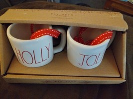Rae Dunn Mini Mug Set Christmas Holiday Ornaments Holly Jolly Nib - £15.68 GBP