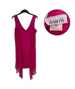 Habits Vintage Blouse Top 14 Fuchsia Pink Sheer Layered Asymmetrical Hem... - $489.97 MXN