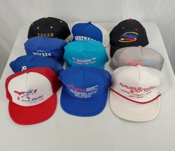 Vintage Trucker Hat Cap Lot of 10 Auto Dealer Geo Pontiac Plymouth Mesh Snapback - £46.63 GBP