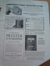 Vintage Ashcroft Paper Gauge &amp; Other Small  Print Magazine Advertisement... - £10.17 GBP