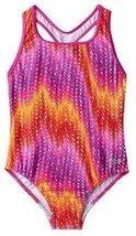 Girls Swimsuit Speedo Racerback 1 Pc Purple Pink Orange Bathing Suit $44-sz 14 - £16.28 GBP