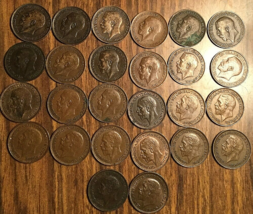 1911 To 1936 Complete Set 26 Of Uk Gb Great Britain George V Farthing Coins - £57.05 GBP