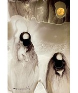 Tonito Original art Painting.WANDERING 13.Mysterious Nomads.Otherworldly figures - $33.25