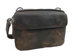 Vagarant Traveler Cowhide Leather Slim Shoulder Waist Bag LS37.DV - $79.00