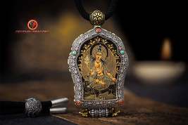 Buddha pendant. Samantabhadra Bodhisattva. Ghau, Tibetan protection amulet - £680.27 GBP
