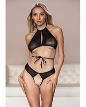 Allure Marley Mesh Peek A Boo Top &amp; Open Panty - $21.08