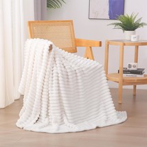 Cream White Fleece Throw Blanket 50”×60” For Couch Sofa Bed,Super Soft, Girls - $29.99