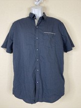 Craft + Flow Men Size L Blue Triangle Button Up Shirt Short Sleeve - £5.36 GBP
