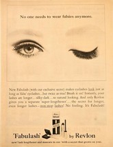 Fabulash by Revlon Falsies eyelashes 1964 Vintage Print Ad - $210.19 MXN