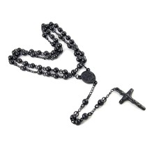 Stainless Steel Rosary Cross Necklace For Men, Boys, Cross , - $91.68