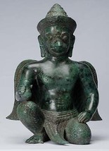 Antigüedad Banteay Srei Estilo Sentado Bronce Khmer Vishnu Garuda Estado - - £981.49 GBP