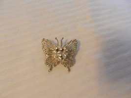 Women&#39;s Vintage Butterfly Silver Tone Pin with Crystals - £23.89 GBP