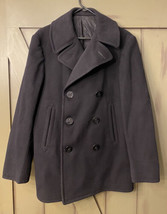 Vintage Naval Clothing Company 100% Wool 6 Button Pea Coat Corduroy Pockets - 36 - £58.25 GBP