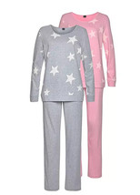 Arizona Paquete De 2 Estampado Estrellas Pijama En Gris/Rosa UK 26 Más (... - $25.14