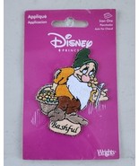 Disney Snow White Bashful Dwarf Embroidered Iron On Patch Vtg New Sealed... - $19.55 CAD