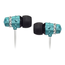 Maroo Ice/Gem Collection Earphones with Clear Crystals - Blue Turquoise - £21.76 GBP