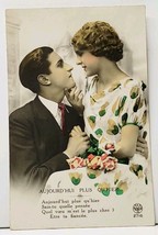 Sweet Couple in Love Today More than Yesterday Hand Colored 1930s Postcard I17 - £5.31 GBP