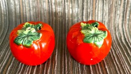 Vintage Novelty Mini Tomato Salt &amp; Pepper Ceramic Shaker Cork Stoppers J... - €11,11 EUR