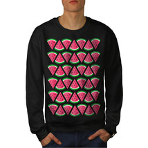 Wellcoda Watermelon Piece Mens Sweatshirt, Summer Casual Pullover Jumper - £23.94 GBP+