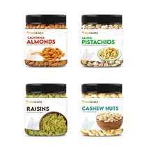 Dry Fruits Combo Pack (1 Kg) Whole Almond+Cashew+Raisin +Salted Pistachios - £39.16 GBP