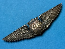 WWI, U.S. AIR SERVICE, PILOT WING, BADGE, G.W. HALTOM, FT. WORTH, TX, OR... - $51,378.23 MXN