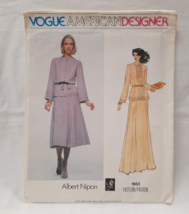 Vogue American Designer Albert Nippon 1983 ~ Misses&#39; Top Skirt &amp; Belt Si... - $10.84